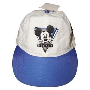 Vintage Mickey Mouse Disney Hat NWT 90s Blue Embroidered Dad Cap Adjustable